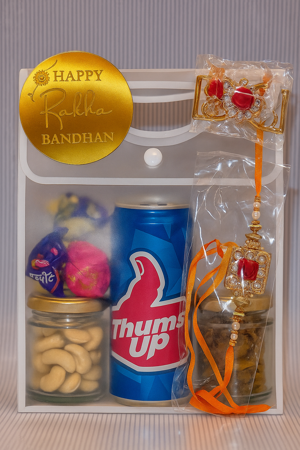 PVC Matt Bag - Dried fruits Rakhi hampers