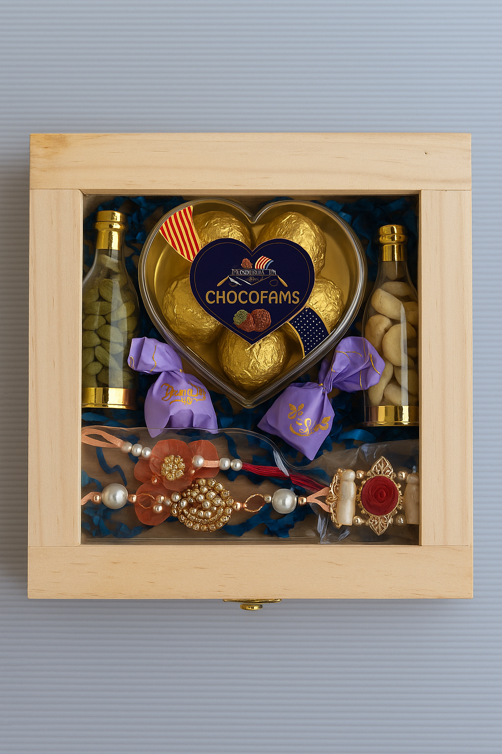 Wooden Box Rakhi Hamper