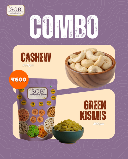 Dry Fruits Combo - Cashew and Green Kismis