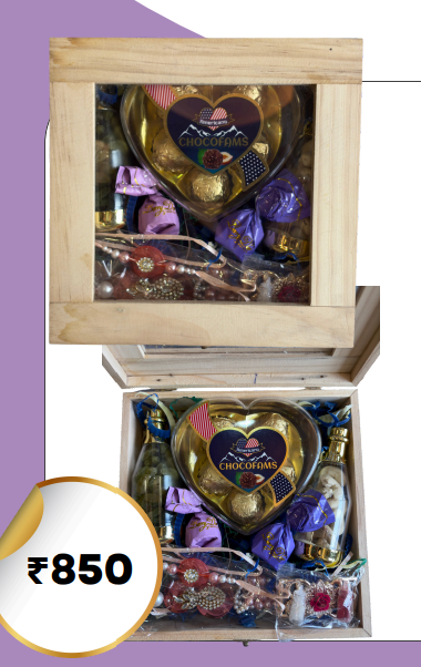 Wooden Box - Dried Fruits with Rakhi